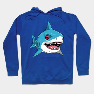 Scary Cute Great White Shark Graphic Design Hoodie